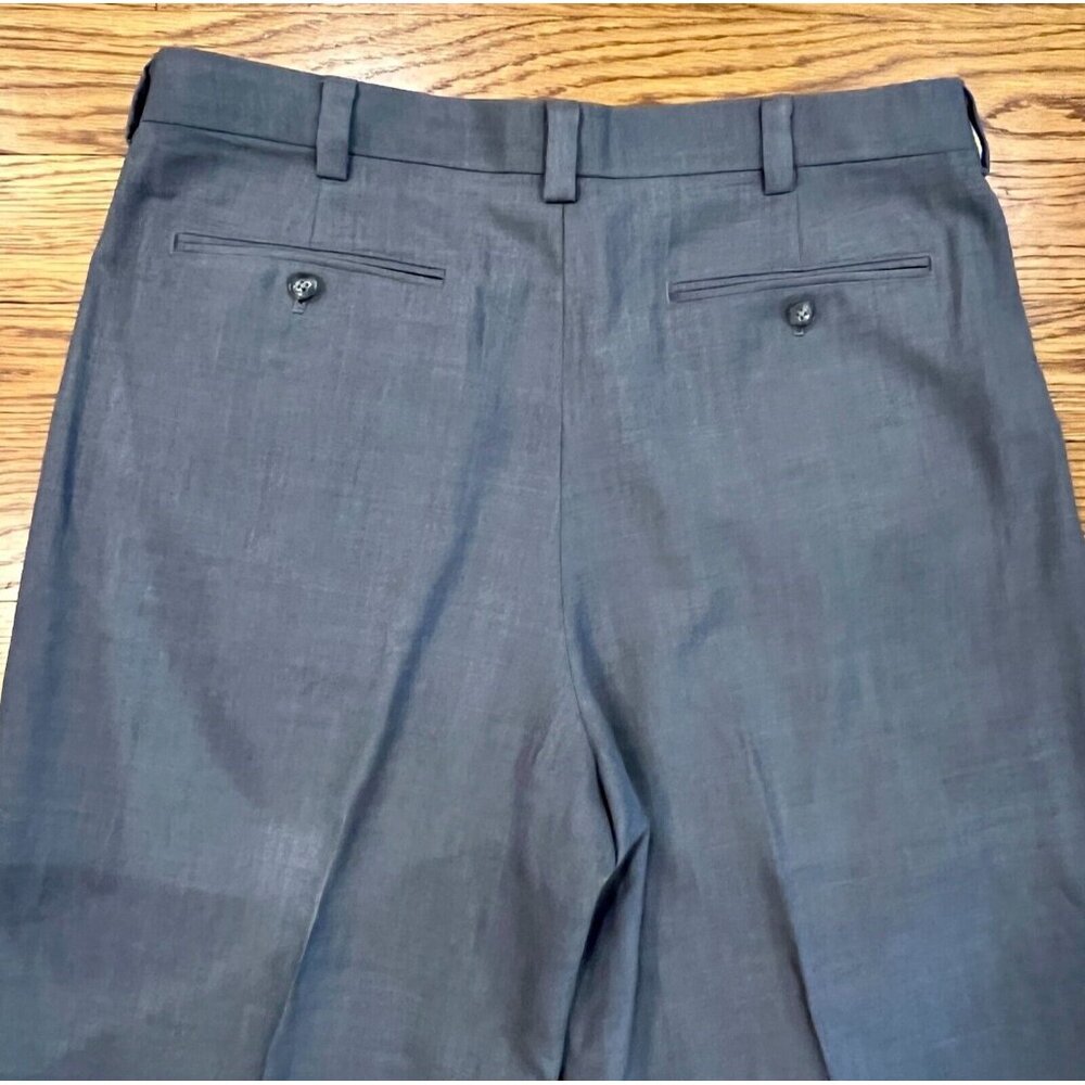LL‎ Bean Mens Charcoal 100% Wool Comfort Waist Cuff Dress Pants 38x29 - Picture 7 of 14